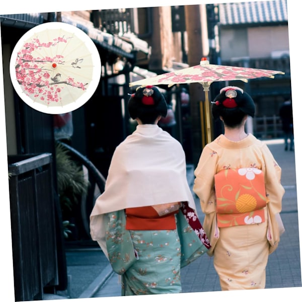 Japanskt Dekorationsparaply Retro Paraply Tryckdesign Pappersparaply Klassiskt Pappersparaply Papper Trä