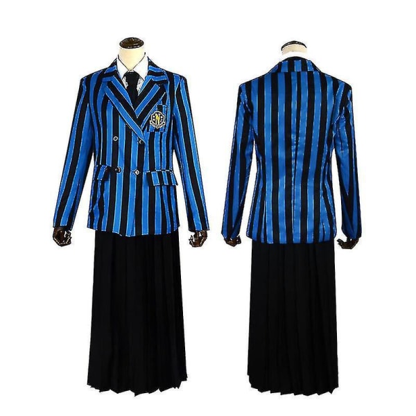 Onsdag Addams The Addams Nevermore Costume Uniform Suit Set Kvinneklær M Style 2