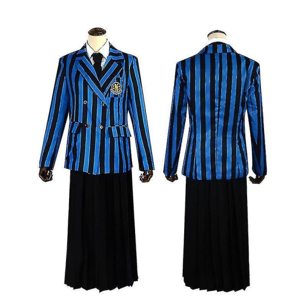 Wednesday Addams The Addams Family Nevermore Kostym Uniform Set Kvinnokläder L Style 1