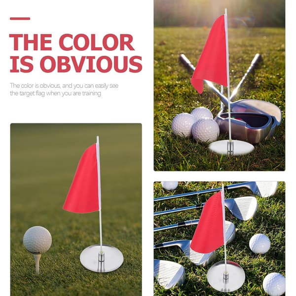 Golftreningsflagg med hullkoppsett i rustfritt stål, lite puttinggreenflagg