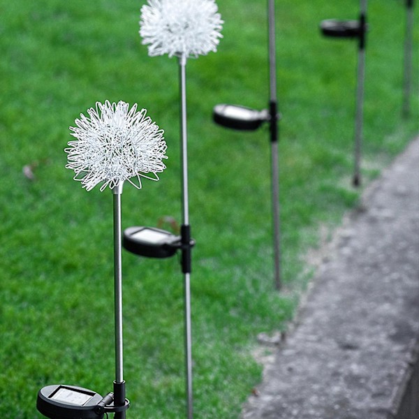 2 st Solar Dandelion Ljus Jordningskabel Vattentät