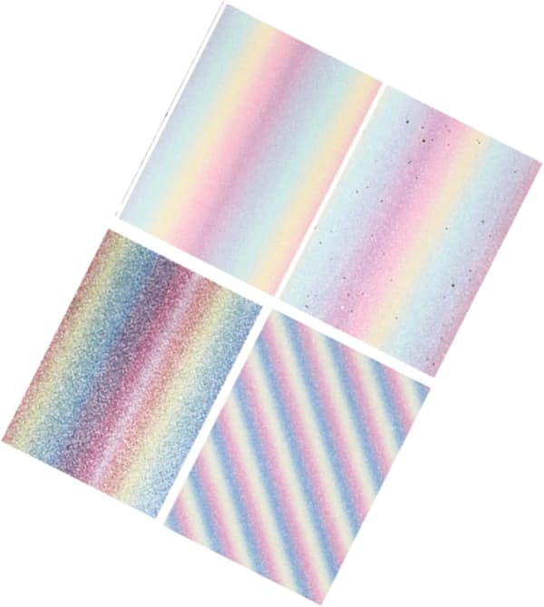 Regnbuegradient skinnstoff glittermateriale for DIY-veske smykkedekorasjon
