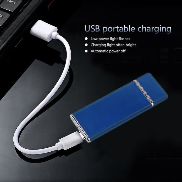 USB Charging Lighter Vindtett Oppladbar Ultratynn G-sensor