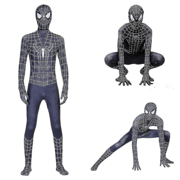 Venom Jumpsuit Børn Drenge Superhelte Fancy Up Zentai Bodysuit Performance Costume 7-9 Years