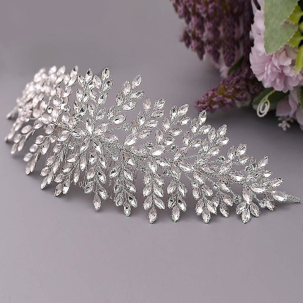 Sølv Bryllups Hårkam Bryllups Hodebånd Rhinestone Hårtilbehør For Bruder Og Brudepiker