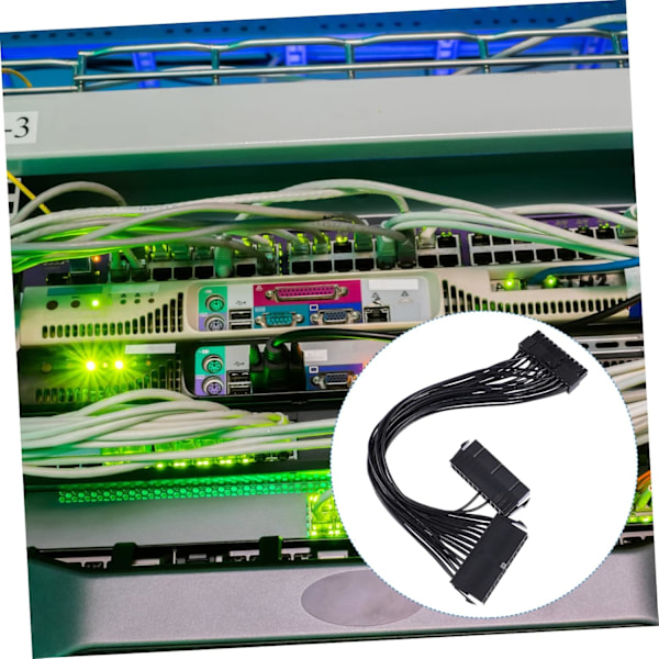 2 stk. Computer Chassis Linje Strømforsyning 24pin Strømkabel Anden Strømforsyningsledning Sammenføj To Undgå Overbelastning