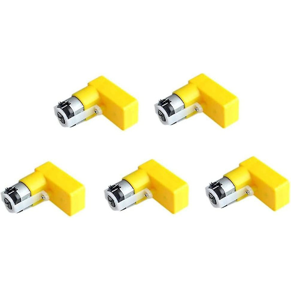 DC-motor 3-6V DC Geared TT Dobbelt Aksel Magnetisk Gearkasse 1:48 Gul 5 stk