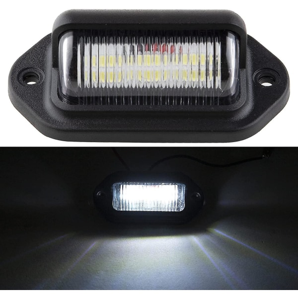 Nummerplater Lys, 12v-24v Universal Nummerplate Lampe 6 Smd Trinn Høytidslys For Bil Tilhenger Kjøretøy Lastebil Ute Van Caravan Lorry Båt (svart)