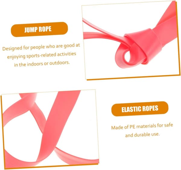 2 st röda elastiska hopprep 5 m förtjockat breddat gummiband hopprep