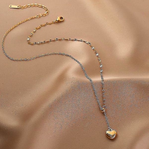 Mode rustfrit stål guld farve kærlighed hjerte halskæde til kvinder chokers festival fest gave smykker