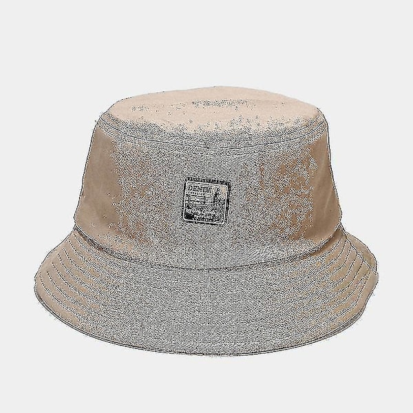 Retro Bucket Hat for Gutter og Jenter - Koreansk Stil, All-Match Solhatt, Street Hip-Hop Bucket Hat Khaki