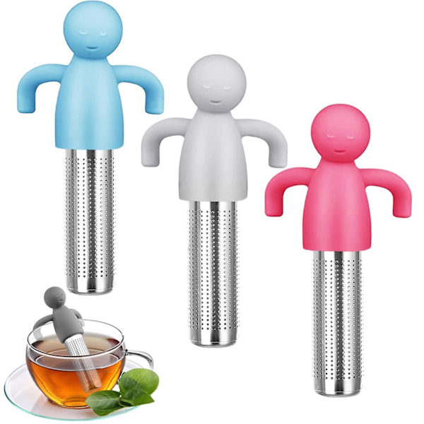 Teefilter Teinfuser Rustfritt Stål Te Sil, Rustfritt Stål Te Diffuser Med Silikonhåndtak