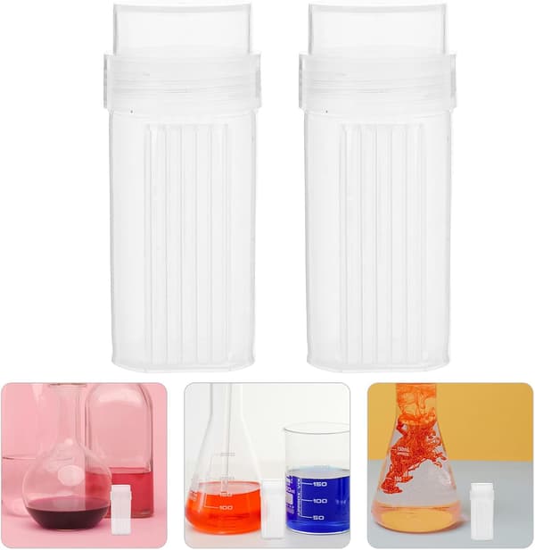 2 st laboratoriefärgningsflaskor Plastburkar Lock Glas Kapacitet Återanvändbara provburkar