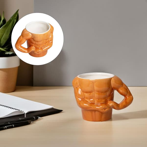 Keramisk muskelkopp kaffekrus med solid flat base, bedårende kroppsskulpturkopp