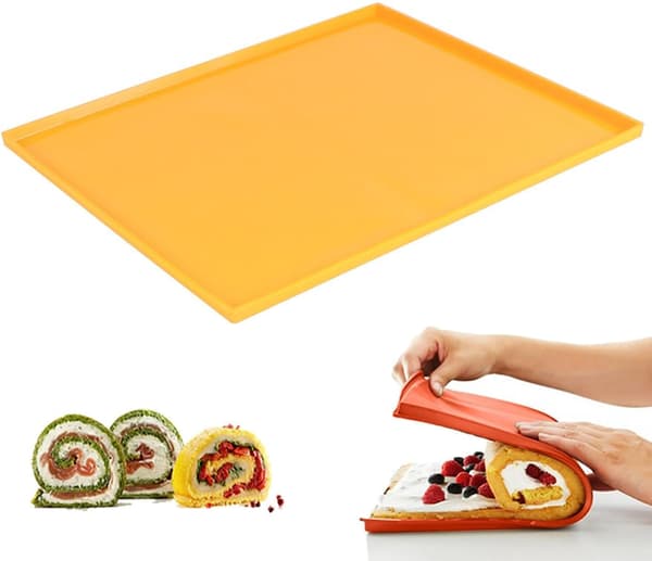 Non-Stick Silikone Kagerulle Måtte Bageplade med Dobbeltsidet Form