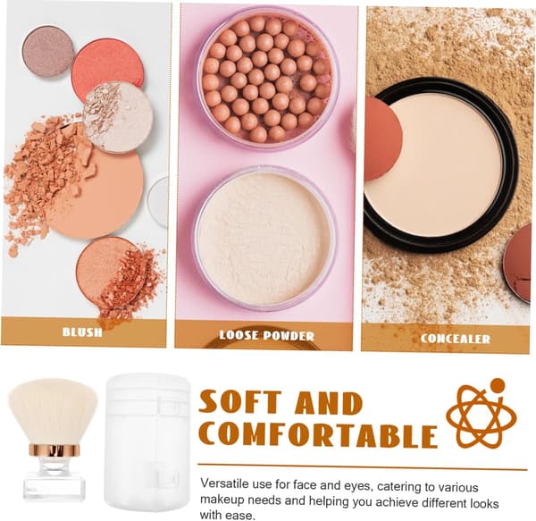 2 sæt makeupbørster til ansigtspudderfoundation, bløde syntetiske børster, bærbart etui, multifunktionelle makeupbørster