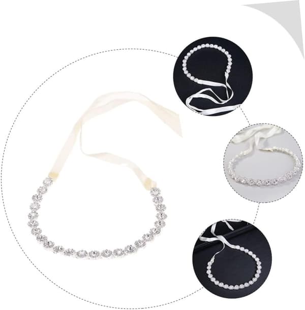 Diamantpannebånd Rhinestone Hårdekorasjon for Bryllupsbrud Hodeplagg Hodebånd Mykt Kjede Hårbue for Kvinner