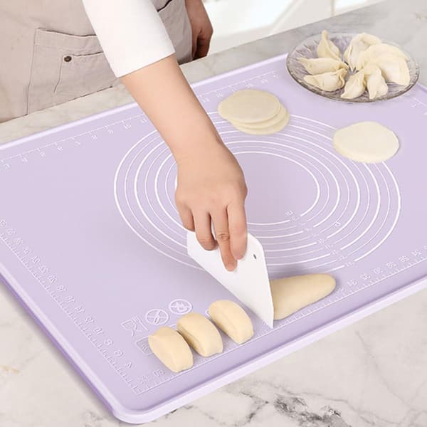 Bakematte Knaematte Matkvalitets Silikon Sklisikker Glatt Overflate Lilla Multifunksjon