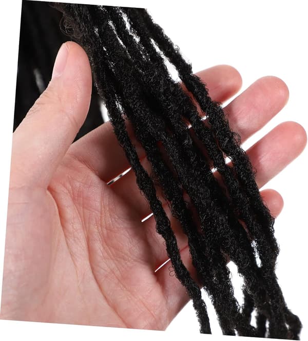 Dreadlock Extension Hæklet Hår Dobbeltendede Dreadlocks Paryk Sort 1b# Hip-hop Stil Hårstykke Extensions
