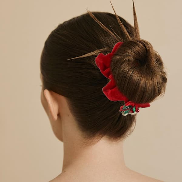 5 st julhårscrunchies elastisk hästsvanshållare julhårband klock- och rosettdesign