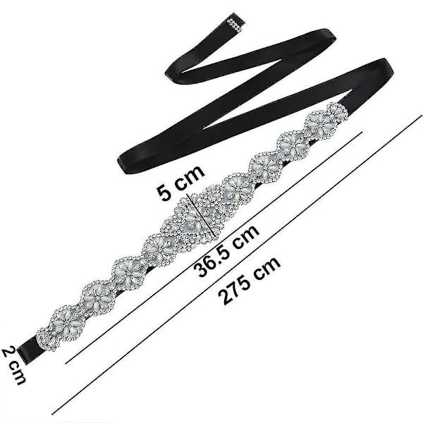 Brud Rhinestone Bröllop Bälte Silver Rhinestone Bälten För Kvinnor