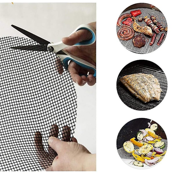 3 kpl BBQ-grillin verkkoalustaa, tarttumattomia, grillilevyjen vuorauksia