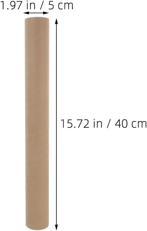 4 st runda kraftpappersrör med plaständlock, 50 mm innerdiameter