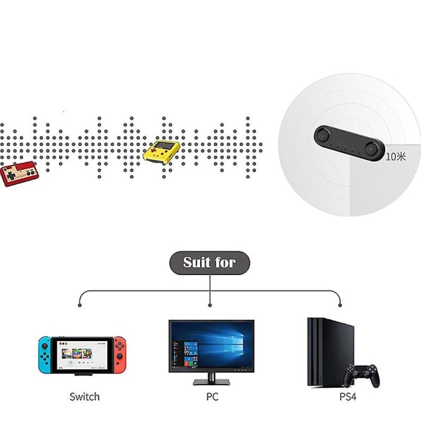 Bluetooth-sender for Switch Bluetooth 5.0 Trådløs lydadapter Tilbehør for Switch Lite P