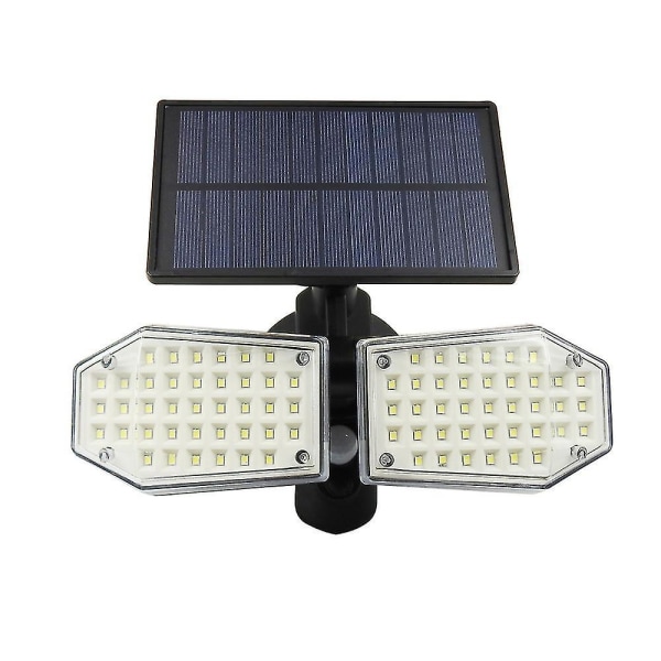 Solcellelampe To Hoveder Led Solcelle Vegglampe Vanntett Roterende