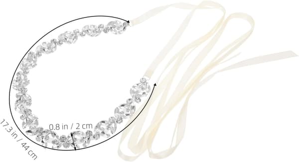 Rhinestone bryllupsbelte med satengbånd Elegant kjole tilbehør