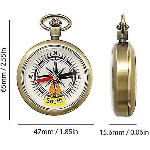 Kompas Vandreturlomme Kompas Vintage Messing Outdoor Survival Mini Compass Navigationsværktøj