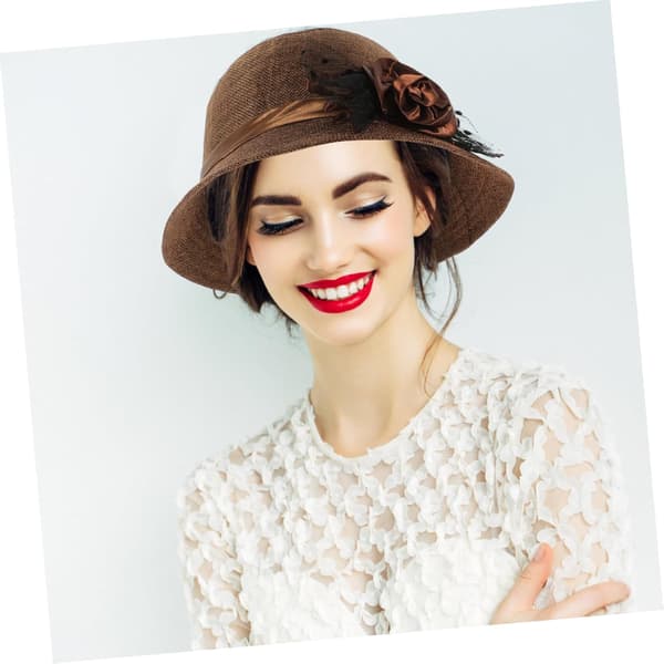 Retro spetsblomkruka hatt för kvinnor varm vintermössa blommig design
