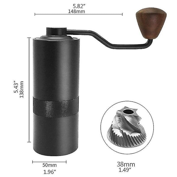 1 stk Manuell Kvern for Kaffe Håndkvern Rustfritt Stål Burr