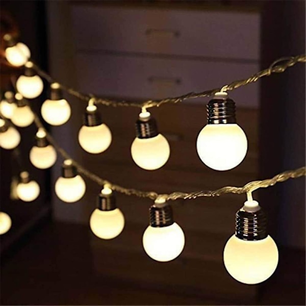 LED Solcellelysstreng 3,5m G50 Retro Pære Hagelys