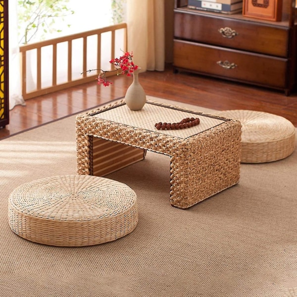 Tatami kudde rund halmväv handgjord kudde golv