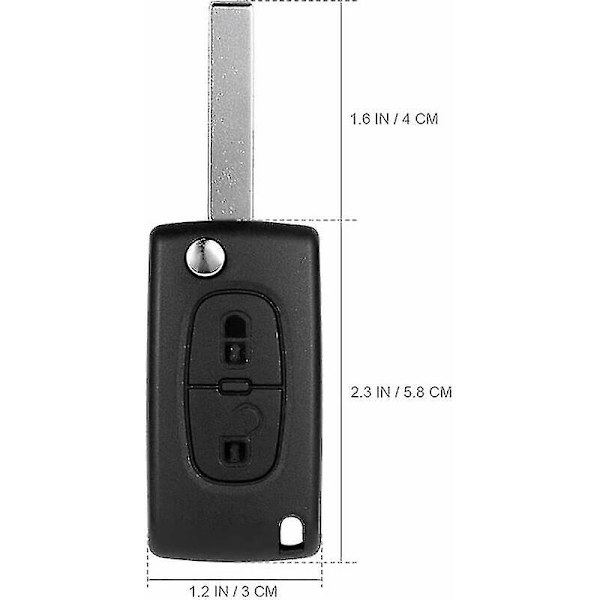 Knappsällsfodral Kompatibelt Ce0523 Vikbart Flippnyckel För Peugeot 207 307 308 407 408 3008 5008 Citroen C2 C3 C4 C5 C6 C8 (2 Knappar, Ce0523) (shikai)-