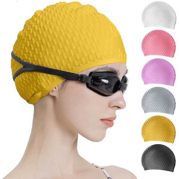 Silicone Swim Cap,comfortable Bathing Cap Ideal For Curly Short Medium Long Hai