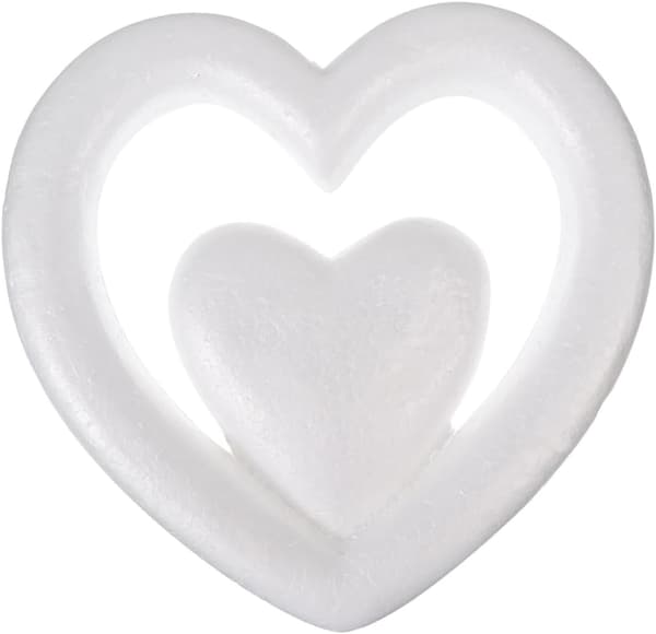 Hvit 38 cm hjerteanheng DIY håndverkspynt til bryllup Valentinsdag-dekor
