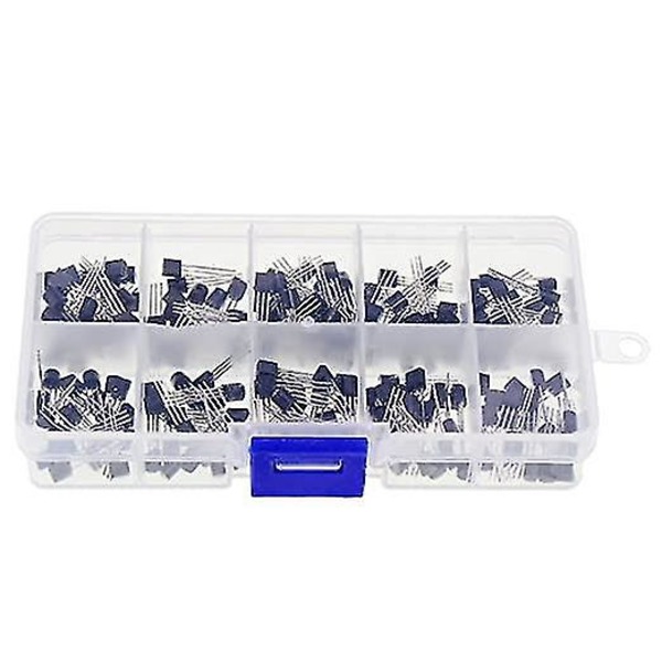 10values 200-pack Npn Pnp Transistor TO-92 Sortimentssats