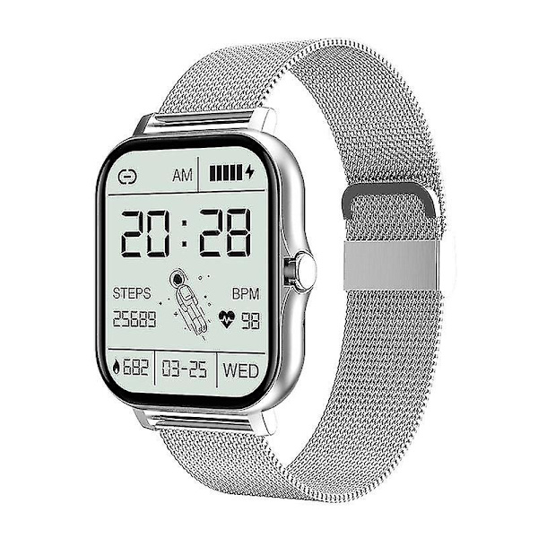 Sport Trin Tælling Hjertefrekvens Blodtryk Blod Oxygen Søvn Sundhedsovervågning Alarmur Y13 Smart Watch Y13 silver steel belt