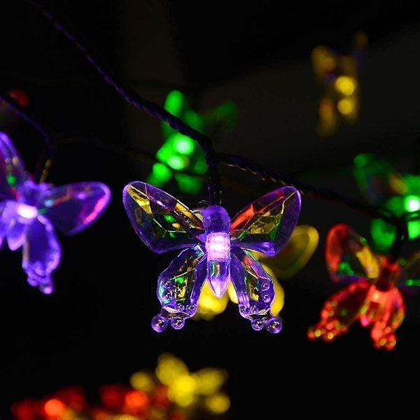 Aurinkopaneeli LED-valosarja Perhonen 6,5m 30 LED:tä Puutarhan Koristeluun