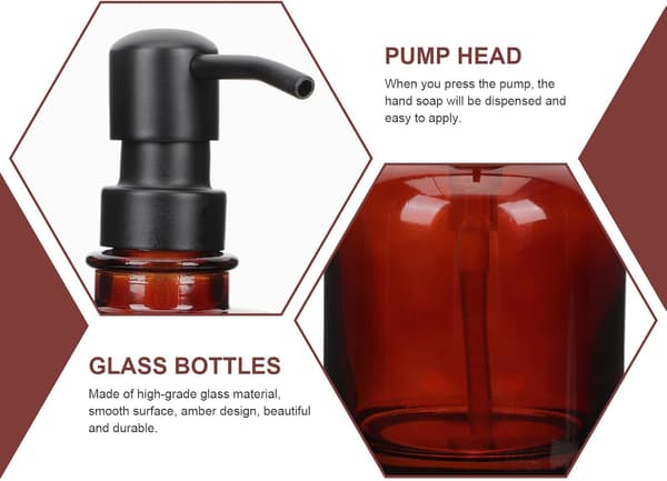 12 unser ravfarget glass såpedispenser pumpe sjampodispenserflasker