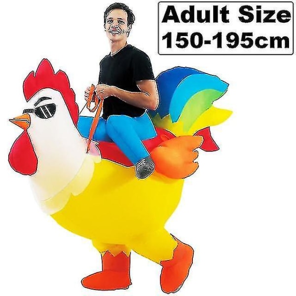 Aikuisille ja lapsille tarkoitettu Rooster Flamingo -asu, ilmatäytteinen cosplay-asu, eläin-anime-asu, karnevaali- ja halloween-puvut miehille ja naisille -hyj 80-120cm