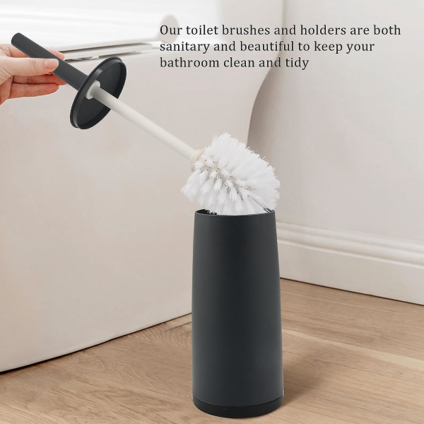 Toiletbørste og Holder Toilet Skål Børste Med Holder Sort Til Badeværelser Moderne Design Toilet B