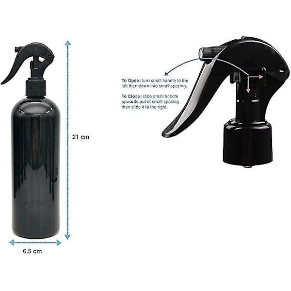 300 ml Tomma Sprayflaskor Dimma Spray Svart Lockigt Hår Växt