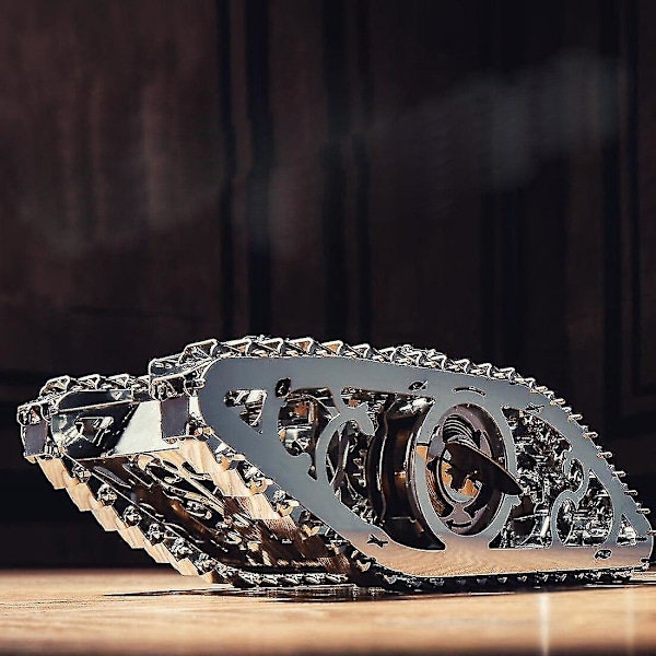 DIY 3D Metallpuslespill Geared Mekanisk Modell Samlet Metall Håndverk Leke | Modellbyggesett (Sølv)