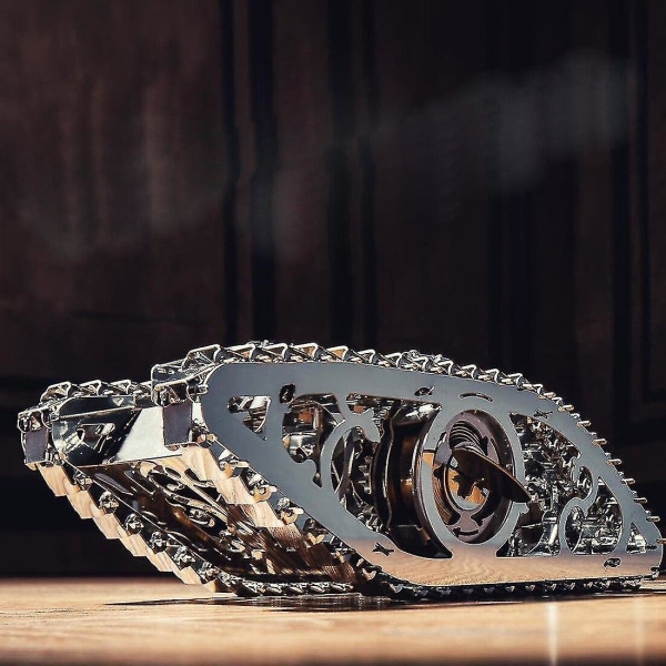 DIY 3d metalpuslespil gearet mekanisk model samlet metal håndværkslegetøj|modelbyggesæt (sølv)