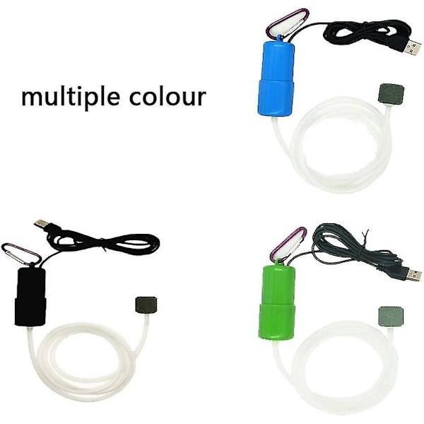 Mini USB Akvarieluftpump Luftsten Slang Blå