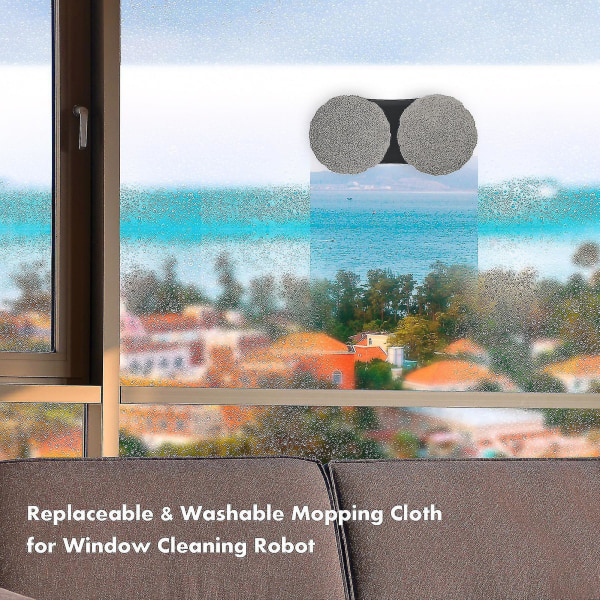 12 stk vaskbar moppeklut erstatning for Hobot 168/ 188 vindusrengjøringsrobot mikrofiber moppeputer Gjenbrukbart tilbehør-yuhao 12 PCS