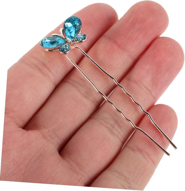 4 stk. U-formede Rhinestone Sommerfugle Hårnåle Hårpynt Tilbehør